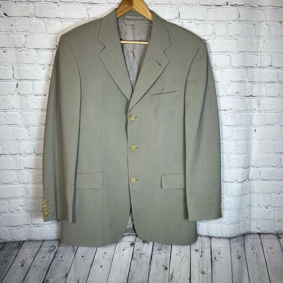 HUGO BOSS  SUPER 120's Wool Mens Blazer Sport Coat Jacket - 40 R Tan - Picture 1 of 11